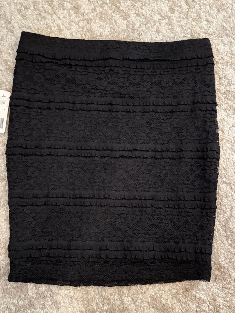 Forever 21 Black Lace Ruffle Pencil Skirt - Size S - New with Tags